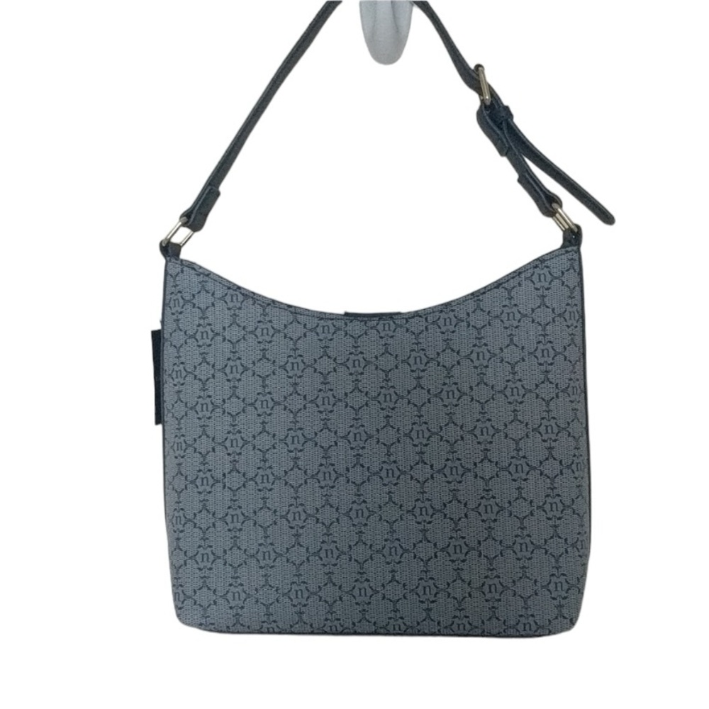 NWT NANETTE LEPORE Maxene Logo Short Shoulder Bucket Bag - Navy Blue - Picture 3 of 14